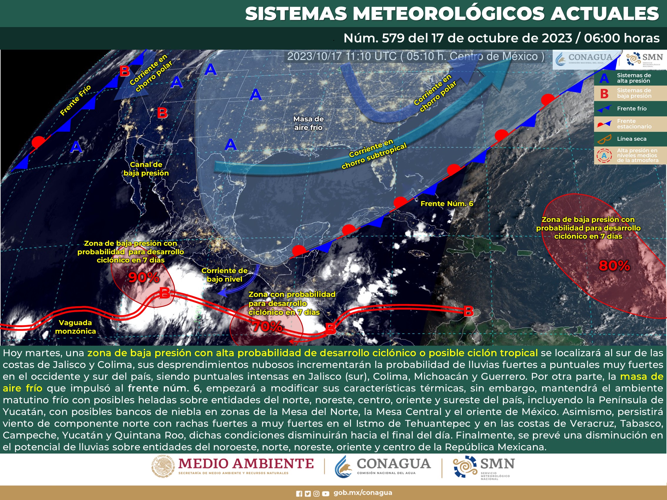 ¿LLuvias para Sinaloa? Se formó la Tormenta Tropical ‘Norma’, sigue su trayectoria