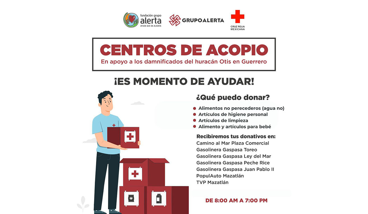 Mazatlán alza la mano para ayudar a Acapulco, ubica los centros de acopio para apoyar