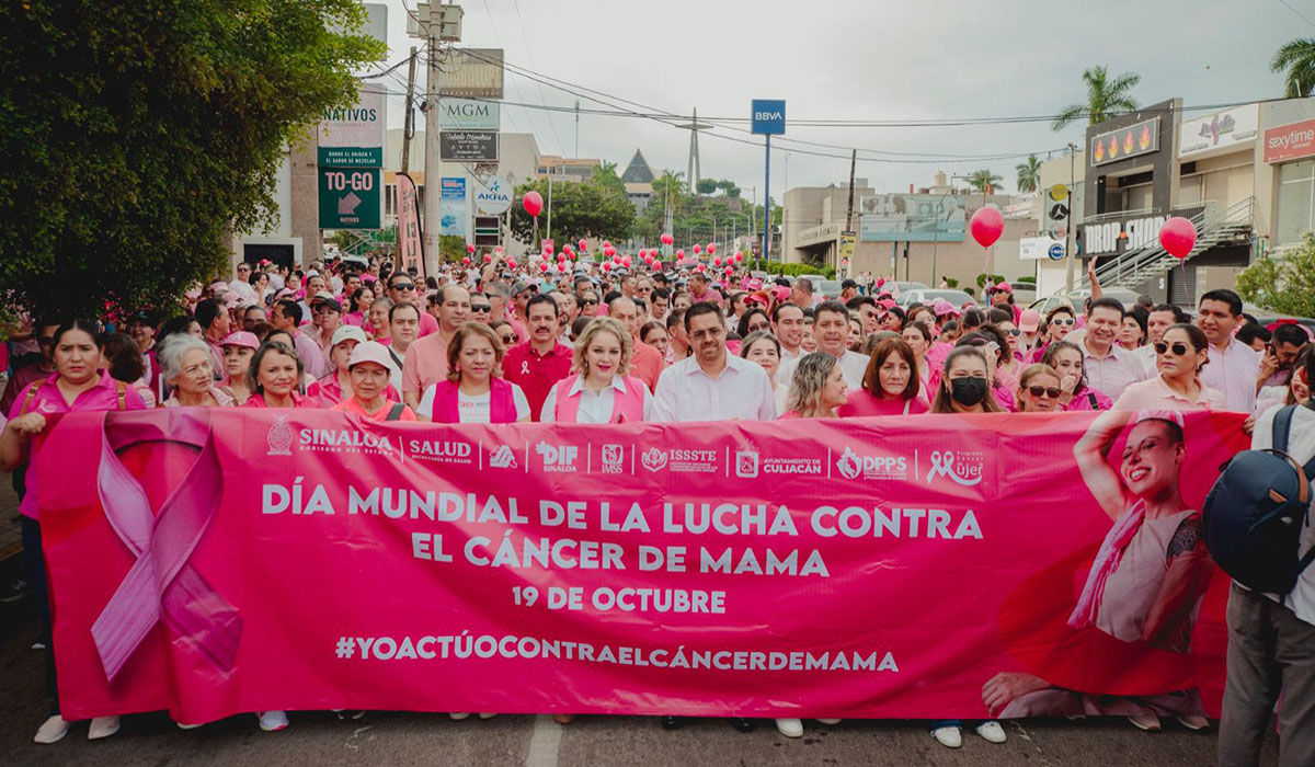Encabeza DIF Sinaloa marcha para promover prevención de cáncer de mama
