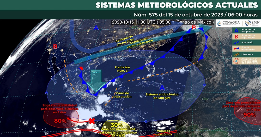 Se pronostican chubascos y lluvias para el sur de Sinaloa