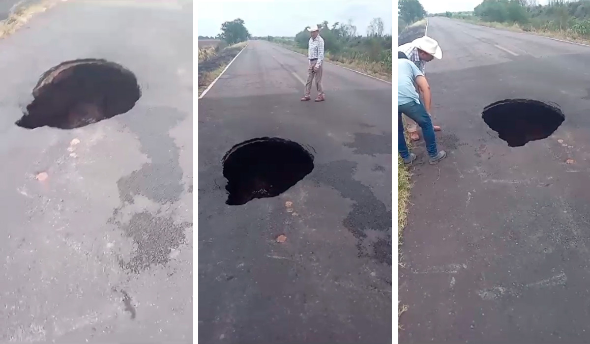 ¡Tome precauciones! Se abre socavón en la carretera Angostura-La Reforma