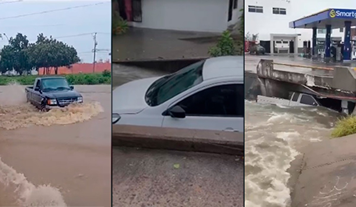 Se reportan diversos vehículos atorados en canales a causa de las lluvias que azotaron en Mazatlán