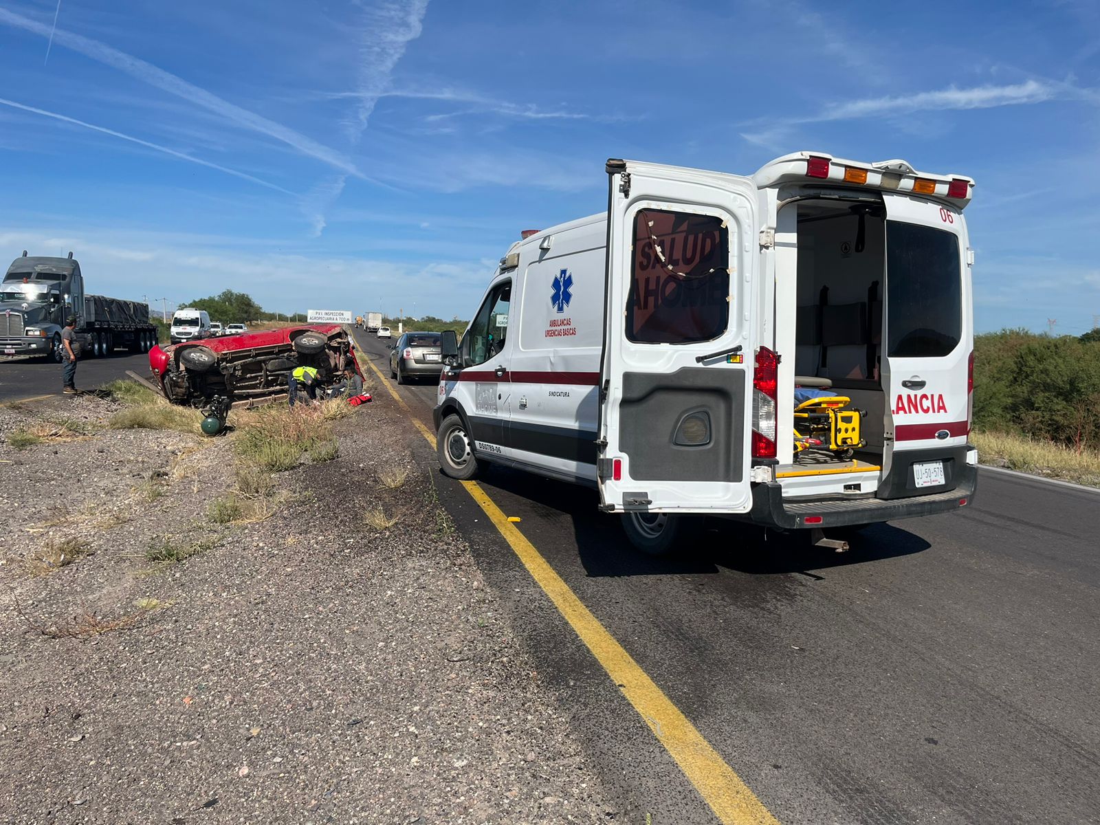 Choque por colision en los límites de Sinaloa y Sonora deja una persona lesionada