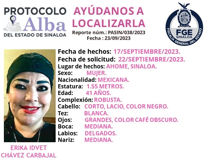 Éricka Idvet y María del Rosario son localizadas con vida; Fiscalía desactiva la alerta Alba en El Fuerte y Ahome