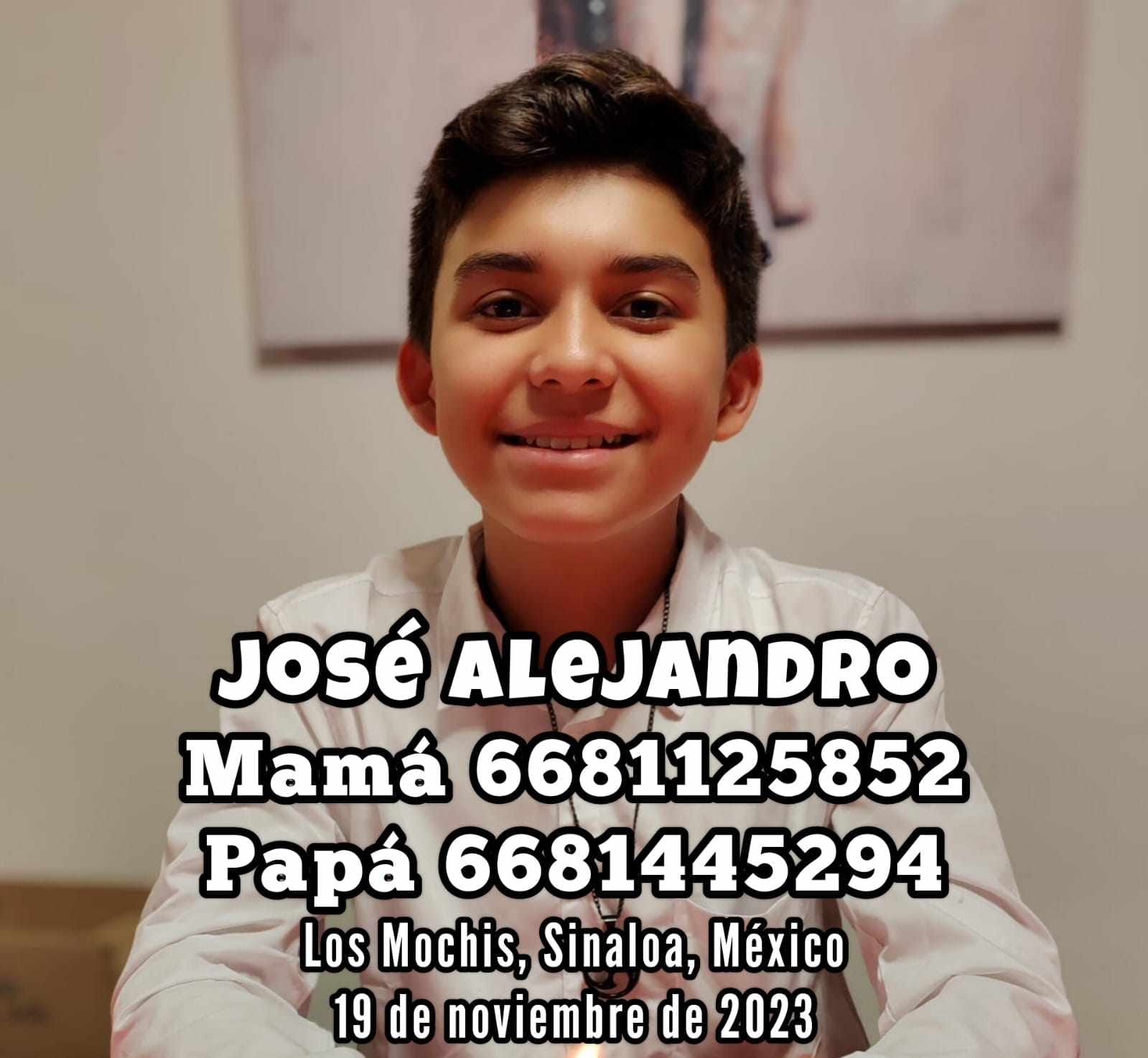 José Alejandro, de 12 años de edad, es buscado por sus padres; desapareció en Los Mochis