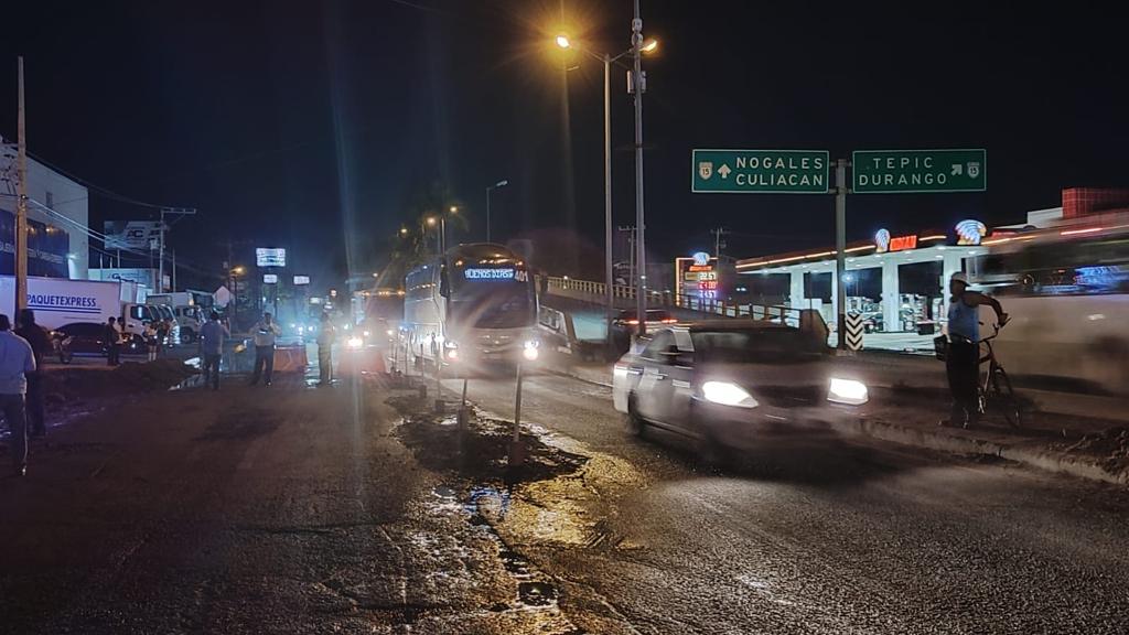 Reabren dos carriles en acceso norte de Mazatlán pese a obras de reparación