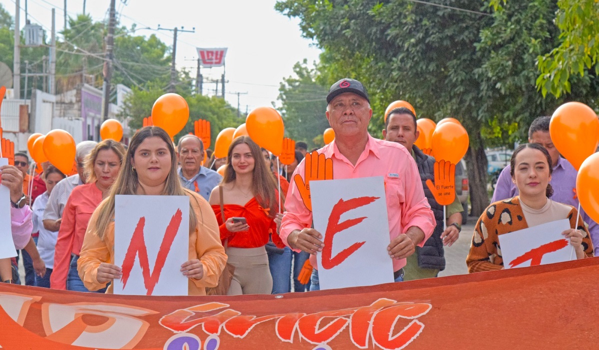 En El Fuerte también hubo caminata naranja por los 16 Días de Activismo en contra de la violencia de género