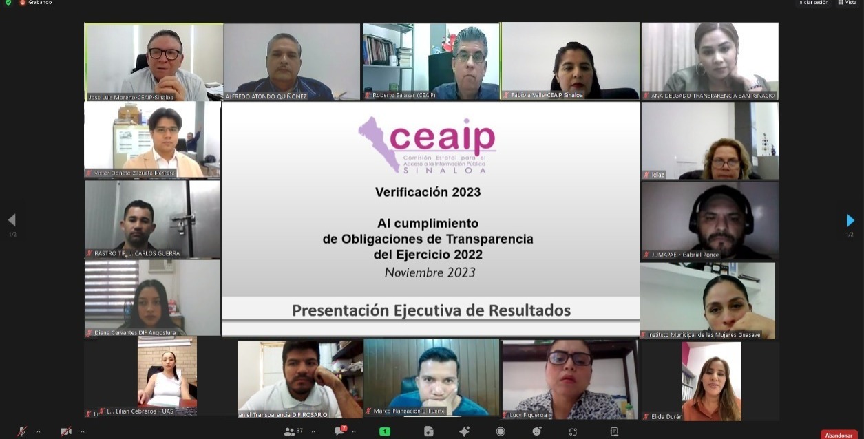 Ceaip Sinaloa capacita a entidades públicas para mejorar el cumplimiento de las Obligaciones de Transparencia