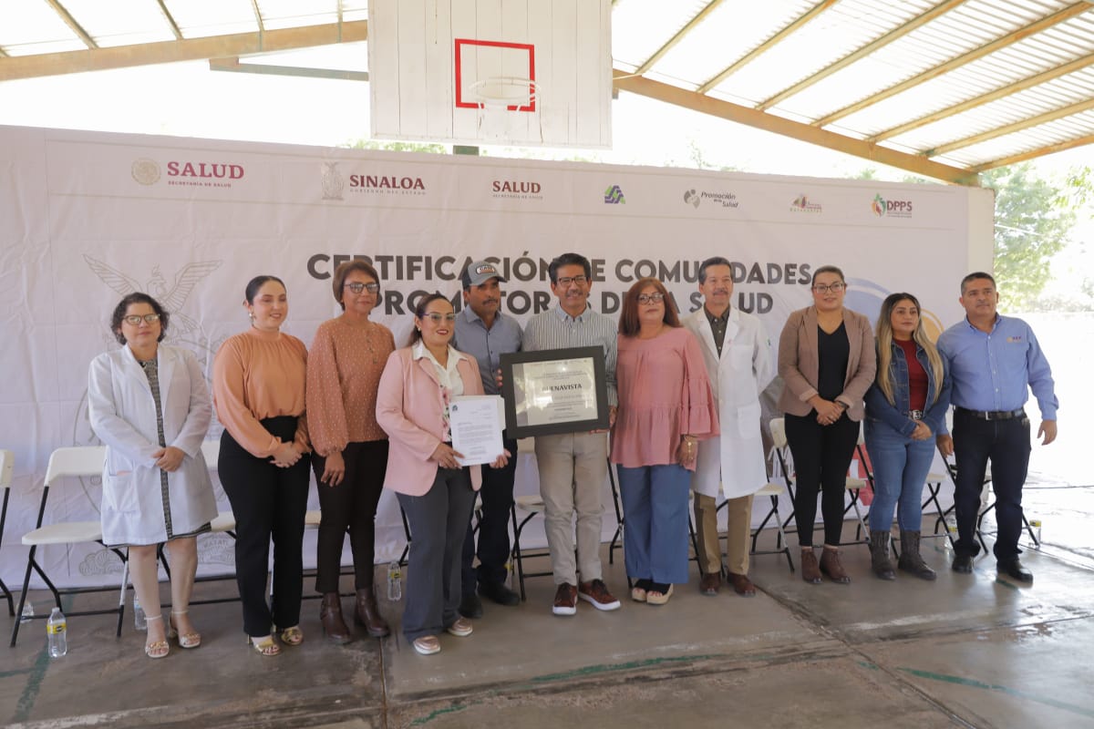 Certifican a Buenavista, Guasave como Comunidad Promotora de la Salud