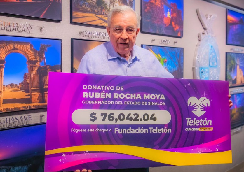 Gobernador Rocha dona su aguinaldo al Teletón ¡son 76 mil pesos!
