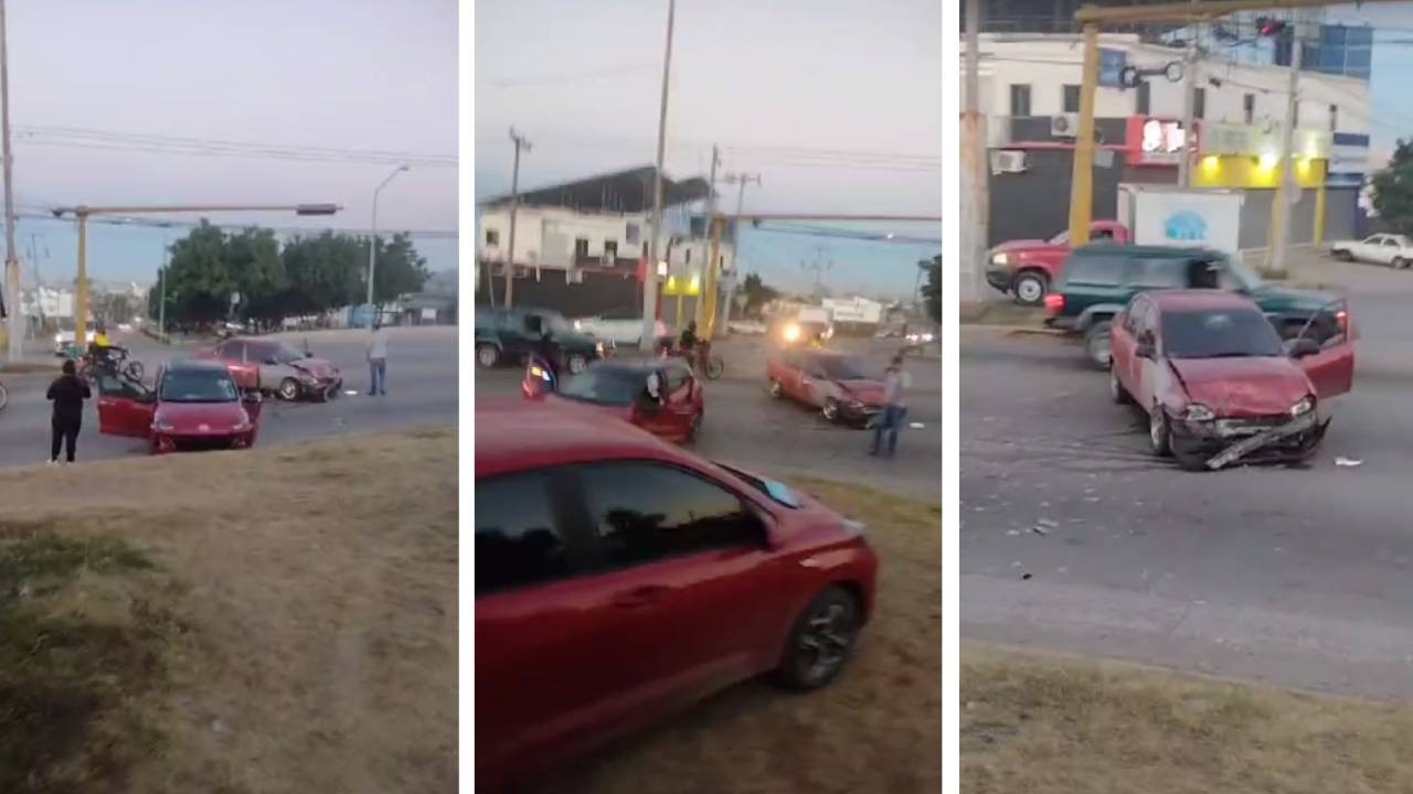 Aparatoso accidente deja daños materiales sobre la avenida Libramiento 2 en Mazatlán