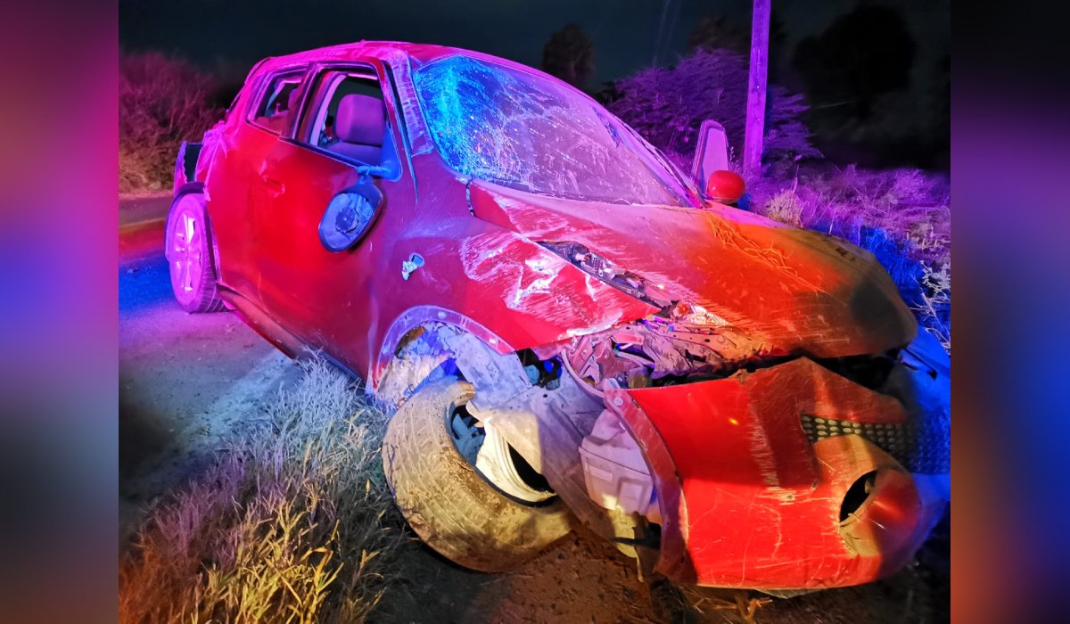Aparatoso accidente en la Mochis-Ahome deja una persona lesionada