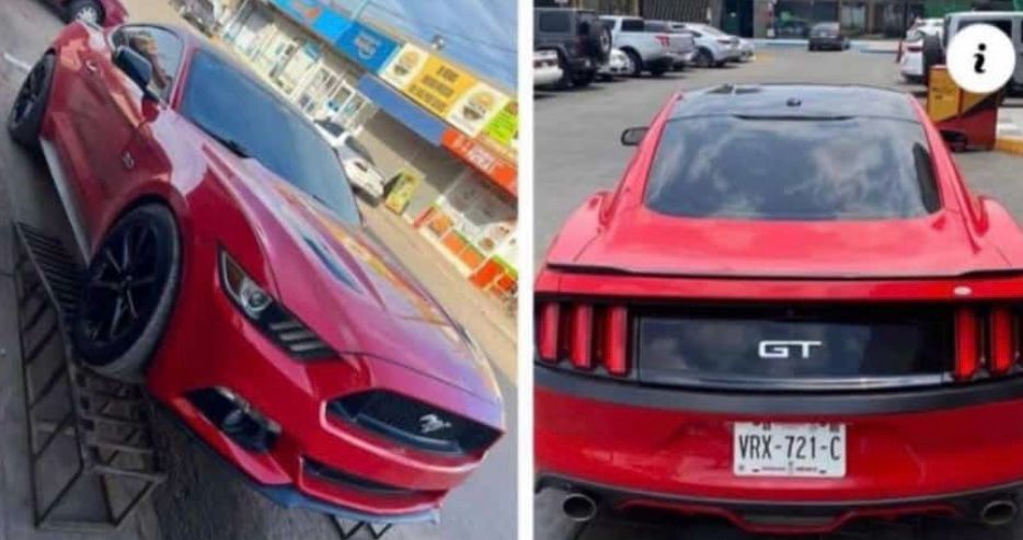 Buscan en redes sociales Mustang rojo robado en Culiacán