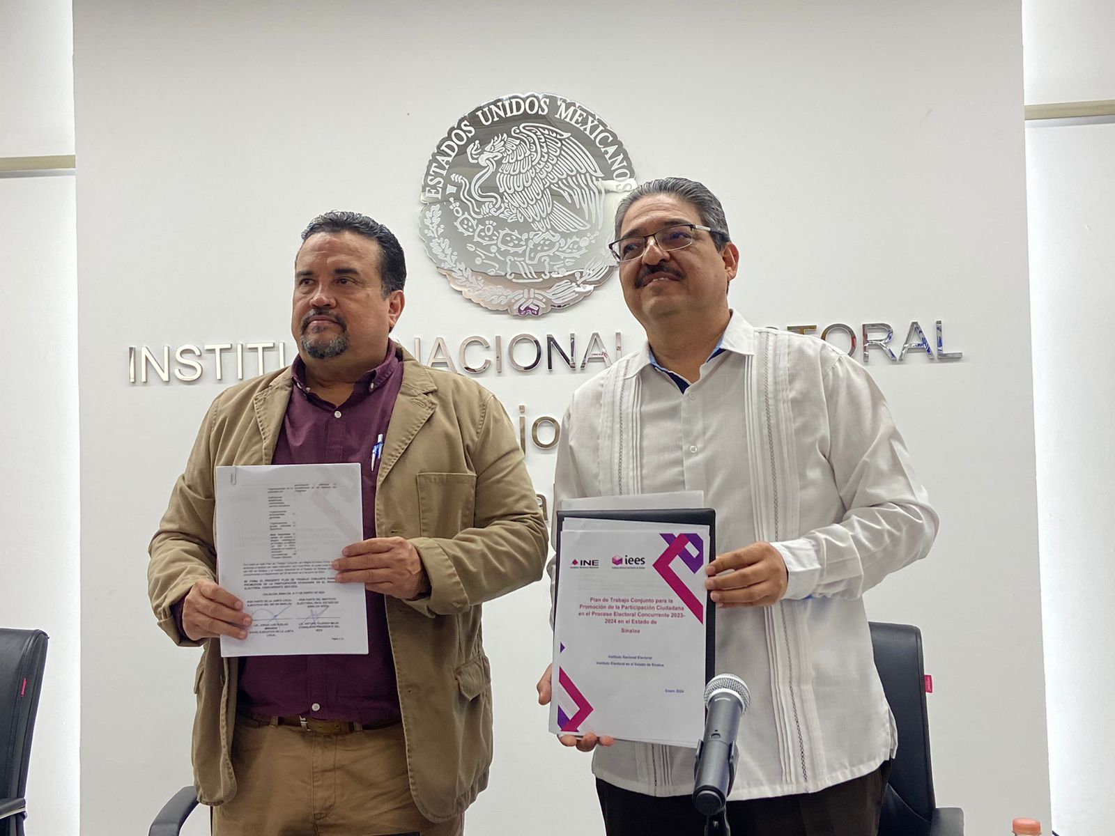 INE firma con el IEES el Plan de Trabajo para la Promoción de la Participación Ciudadana