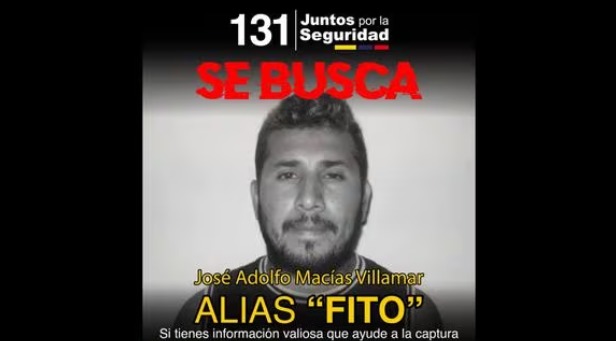 Ecuador ofrece recompensa por la captura de ‘Fito’, reo fugado y a quien se le atribuye la violencia en el país