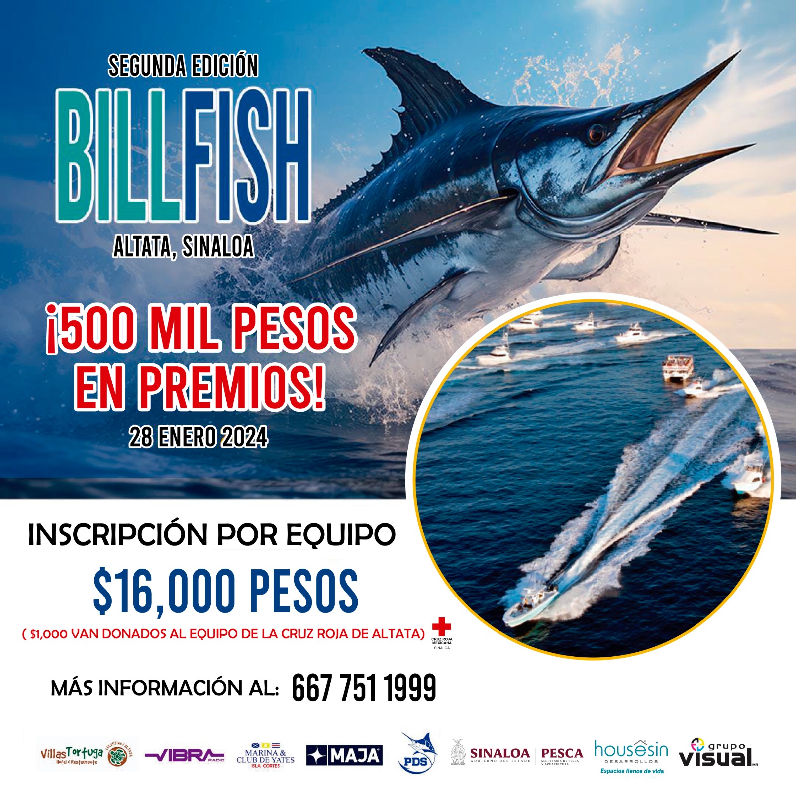 El Torneo de Pesca Bill Fish Altata regresa en su 2da edición; habrá 500 mil pesos en premios