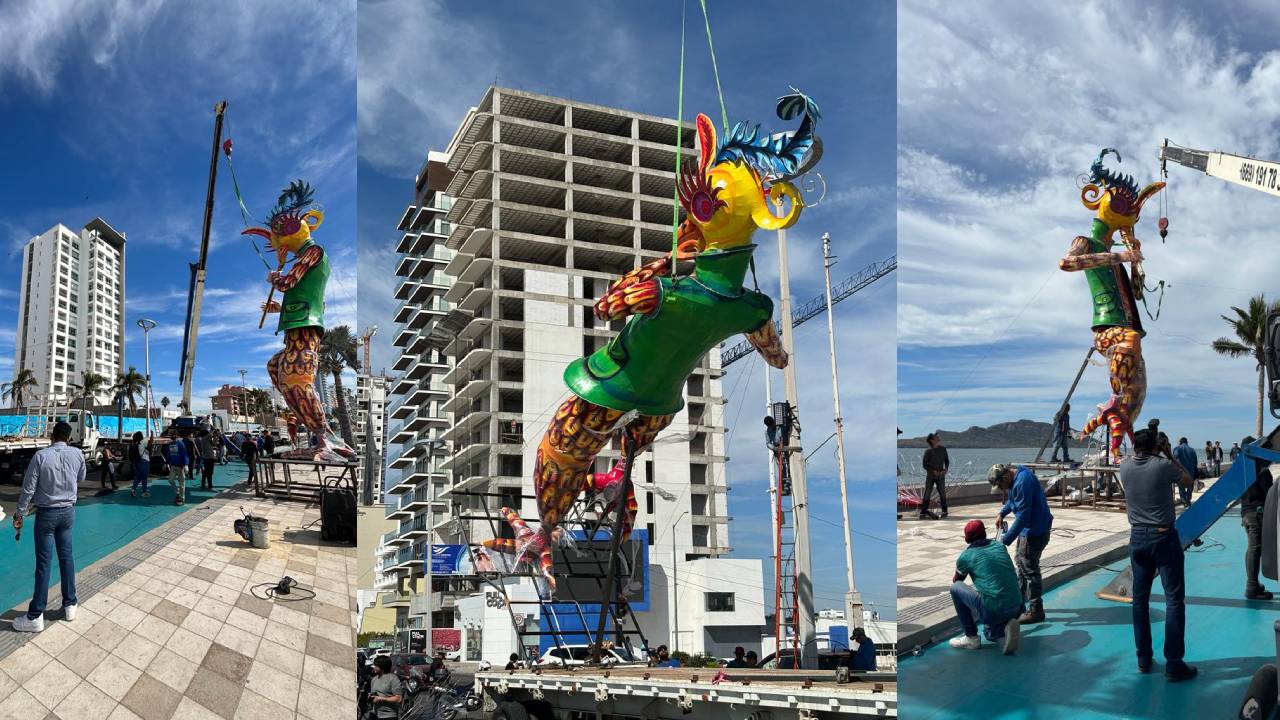 ¡Ya llegaron! Adornan el Malecón de Mazatlán ‘los gigantes’ carnavaleros