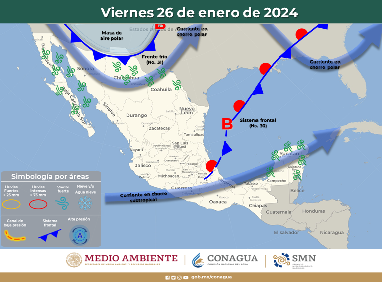 ¡Se demoró! Este viernes arriba el frente frío No 31 al noroeste del país