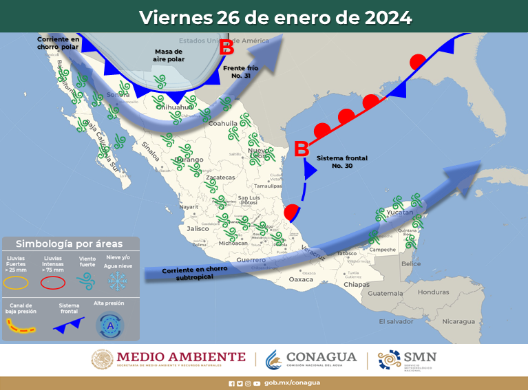 ¡Por fin! Hoy en la tarde llega el frente frío No 31 al noroeste del país; no se esperan caídas bruscas
