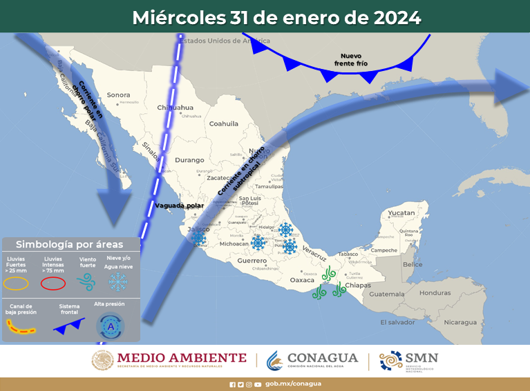 ¡Adios! Próximo frente frío pasará de largo sobre el norte del país