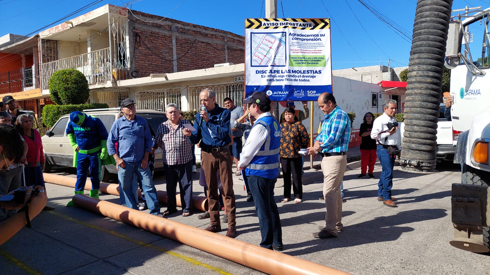 Japama y Ayuntamiento de Ahome, inician la reparación de la red de drenaje con una inversión de 30 mdp