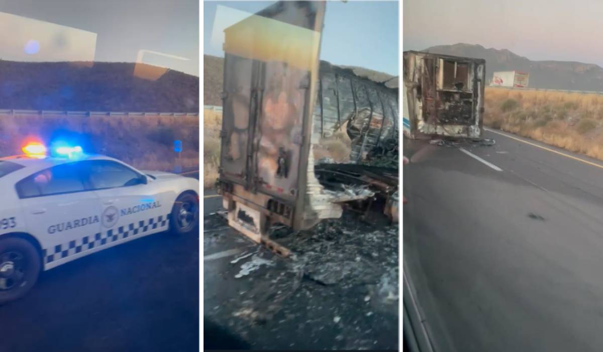 Caja de tráiler que iba cargada con pepinos se incendia en la México 15 en Ahome