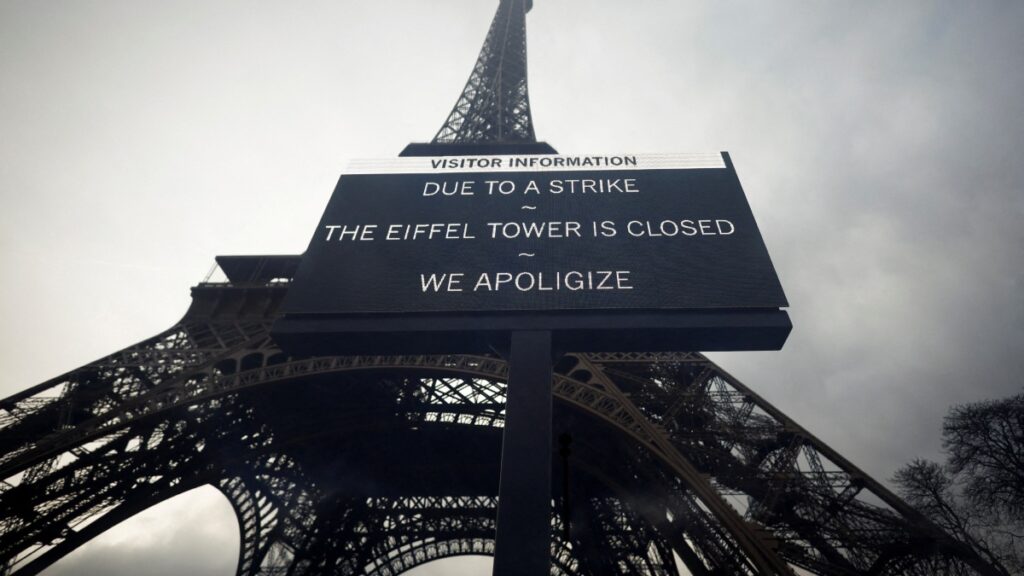 ‘Les pedimos disculpas’: Trabajadores declaran huelga y cierran la Torre Eiffel