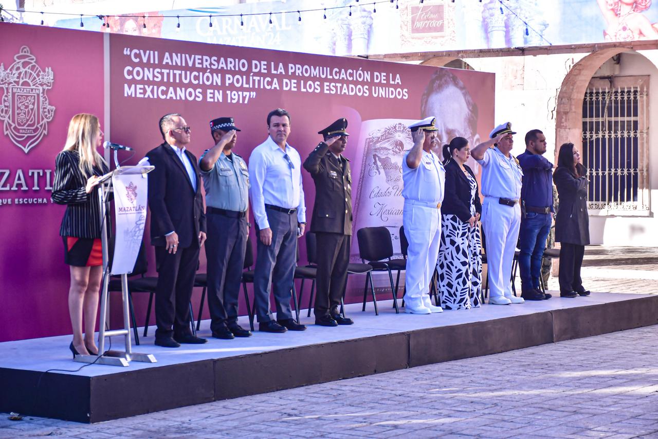 Conmemoran en Mazatlán el CVII aniversario de la promulgación de la Constitución Política de los Estados Unidos Mexicanos