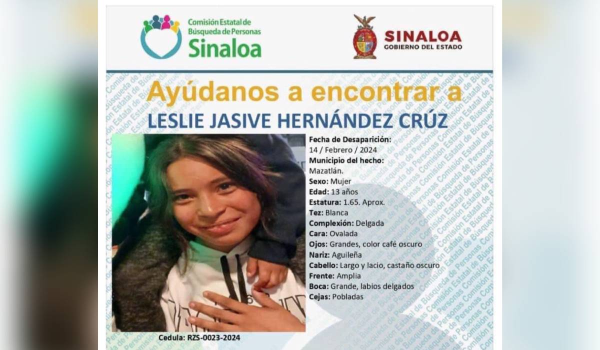 Desaparece joven de 13 años el Día del Amor y la Amistad en Mazatlán