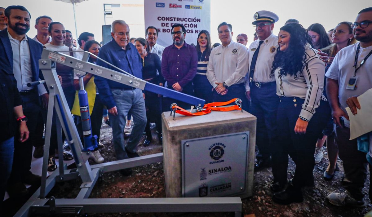 ¡Nueva estación! Ponen primera piedra de base de bomberos en La Conquista, Culiacán