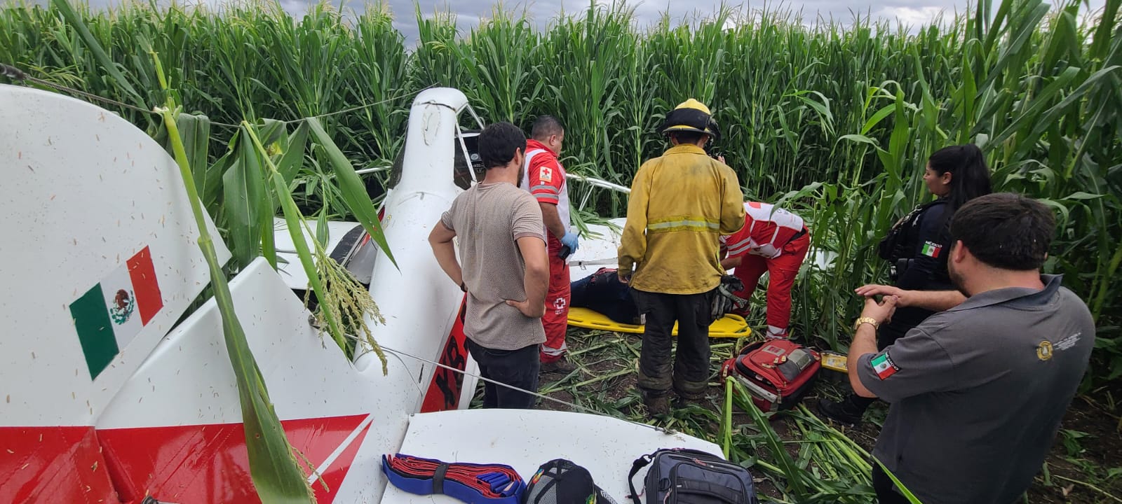Muere el piloto de avioneta fumigadora desplomada en milpa de maíz en Costa Rica, Culiacán