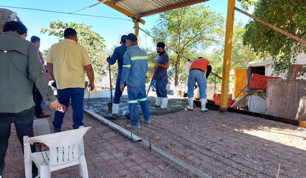 Cooperativas pesqueras en la presa Eustaquio Buelna son beneficiadas con piso
