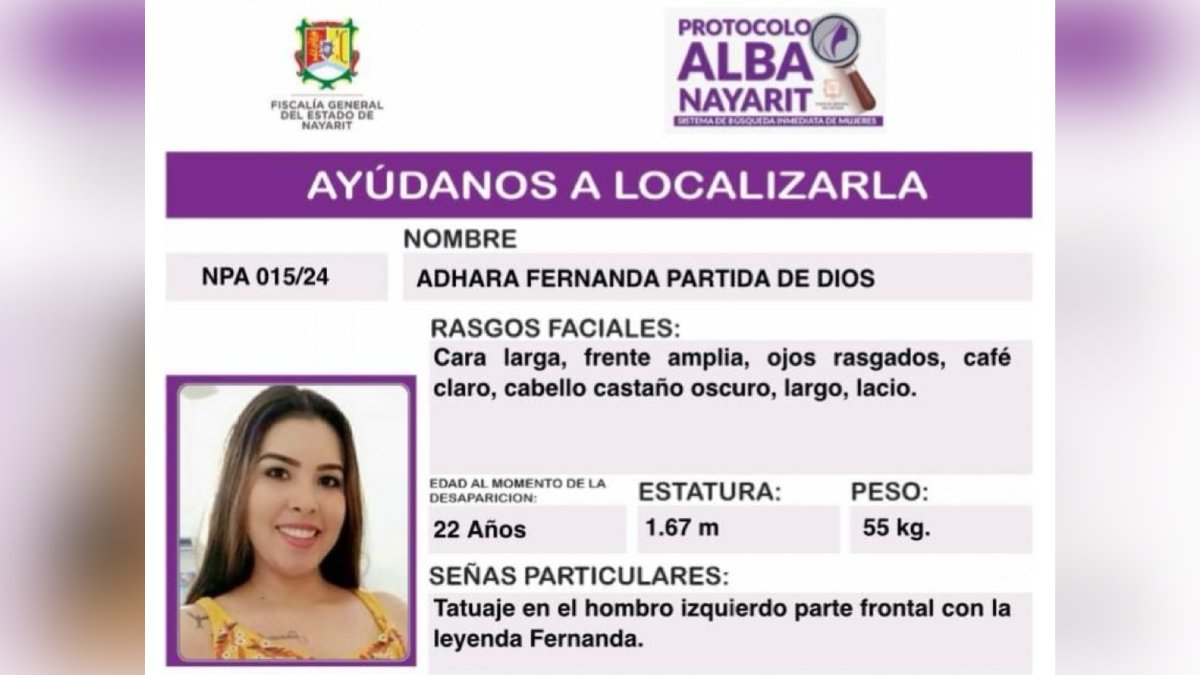 Es de Nayarit, pero la buscan en Sinaloa, Adhara de 22 años fue vista por última vez en Villa Unión