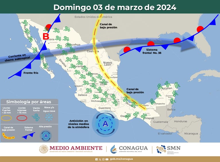 ¡Será el domingo! Frente frío No 39 dejará sentir sus efectos sobre el noroeste del país