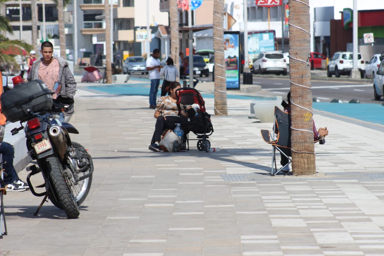 Hasta con carriola apartan para ver desfile en Malecón de Mazatlán