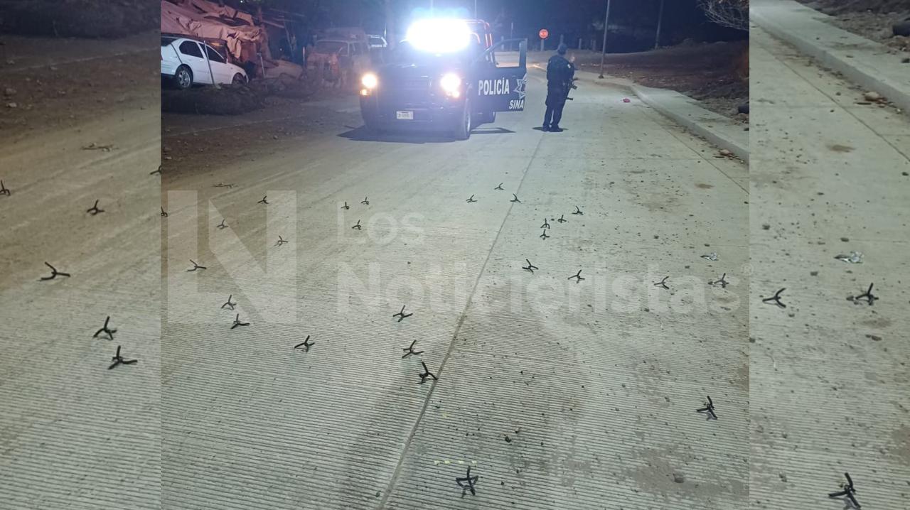 Tripulantes de una Mercedes lanzan “ponchallantas” a policías estatales, en Culiacán