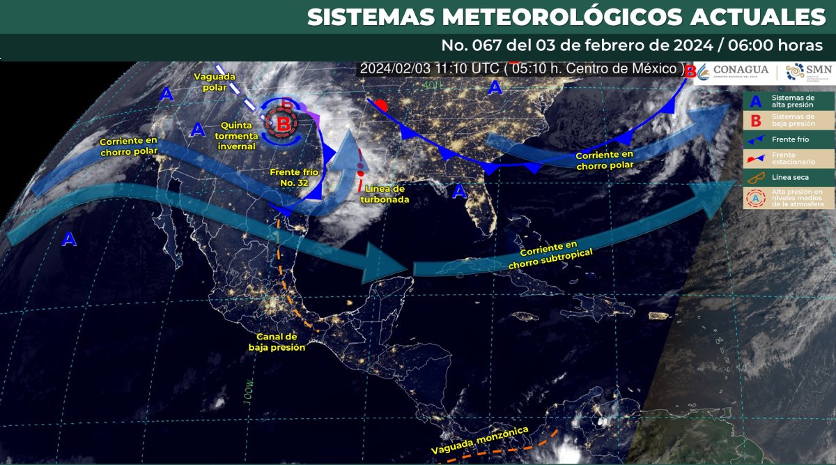 Vientos fuertes y ambiente muy frío afectarán al noroeste y norte de México