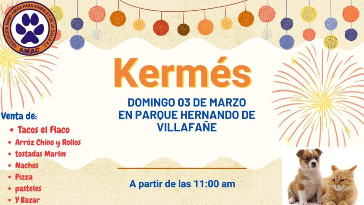 Los domingos no se cocina; invita Amac, Guasave, a su kermés para ayudar a los animalitos sin casa