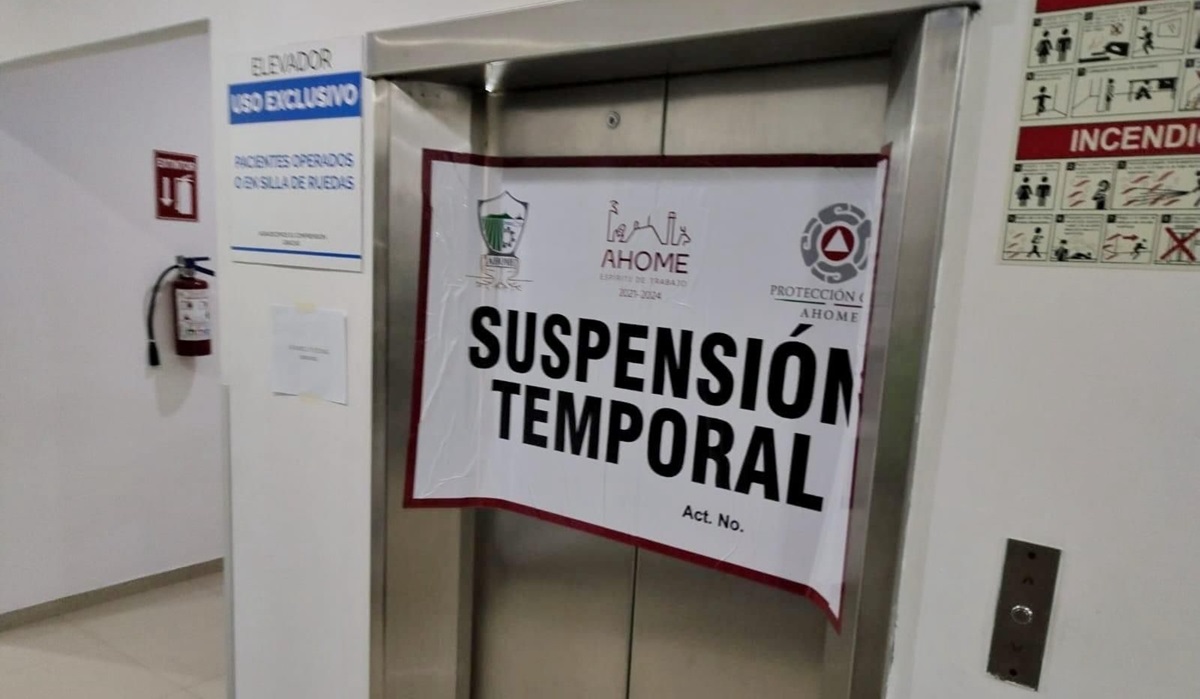 Clausuran elevador que se desplomó en clínica privada de Los Mochis