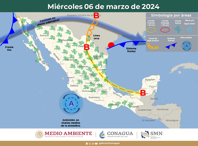 ¡Se cumple el plazo! El frente frío No 40 arriba esta noche al noroeste del país