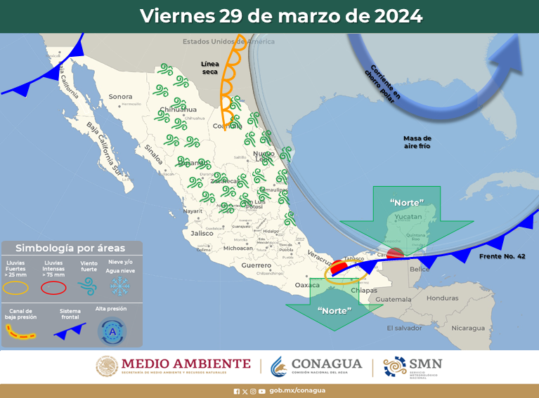 ¡Se aferra el frío! Para el viernes un nuevo frente se espera sobre el noroeste de México