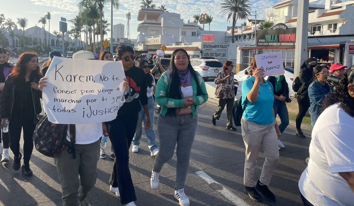 Con una marcha exigen justicia para Karem la mujer que fue asesinada en un motel de Mazatlán