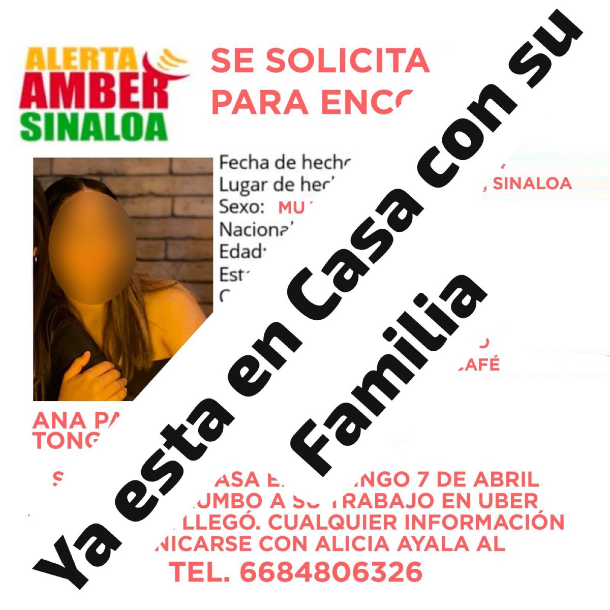 “Ha sido la peor noche de mi vida”; Alicia, madre de Ana Paulina quien había desaparecido en Los Mochis