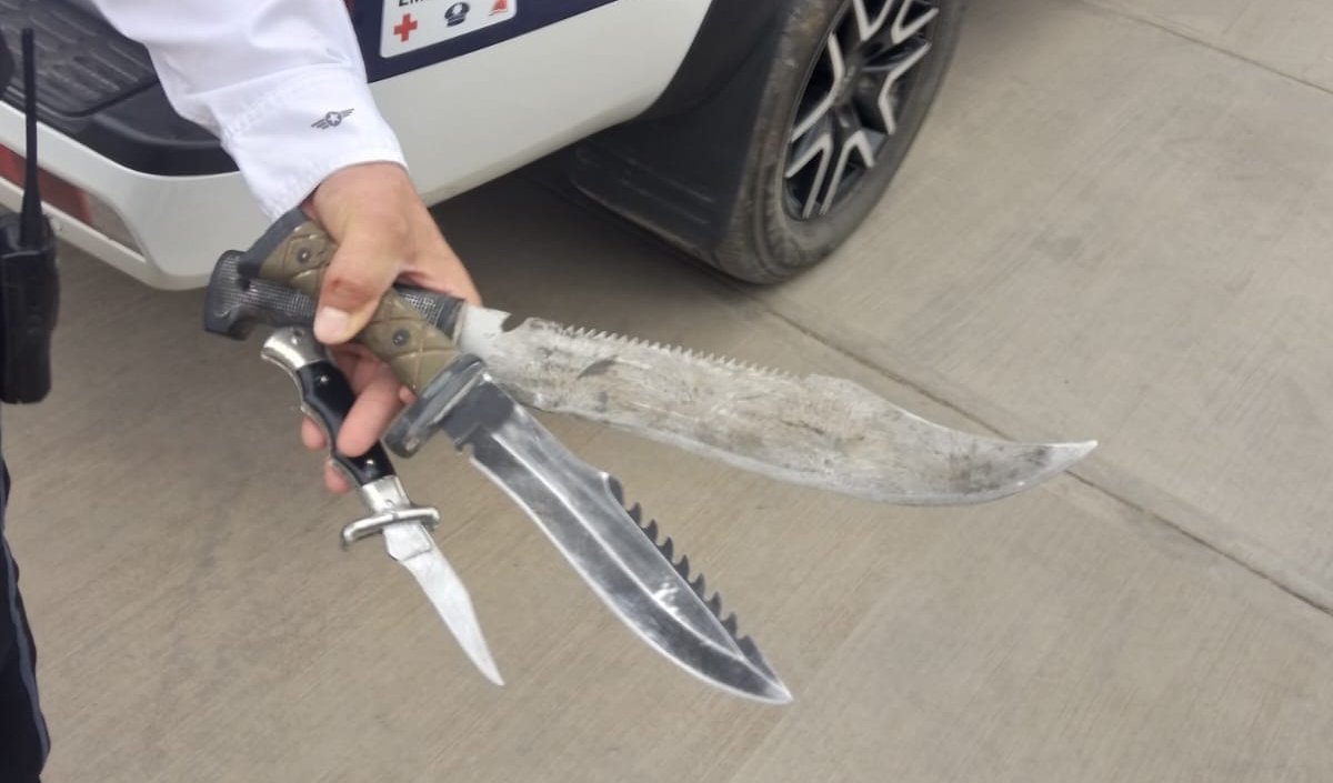 Detienen a un hombre en Guasave tras amenazar a ciudadanos con un arma blanca