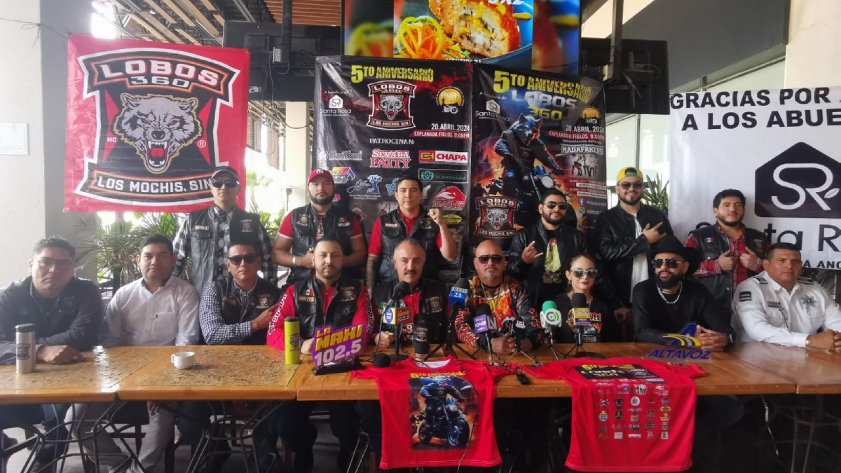 Club de motos Lobos 360 Los Mochis celebra su 5to aniversario en beneficio al Asilo de Ancianos Santa Rosa