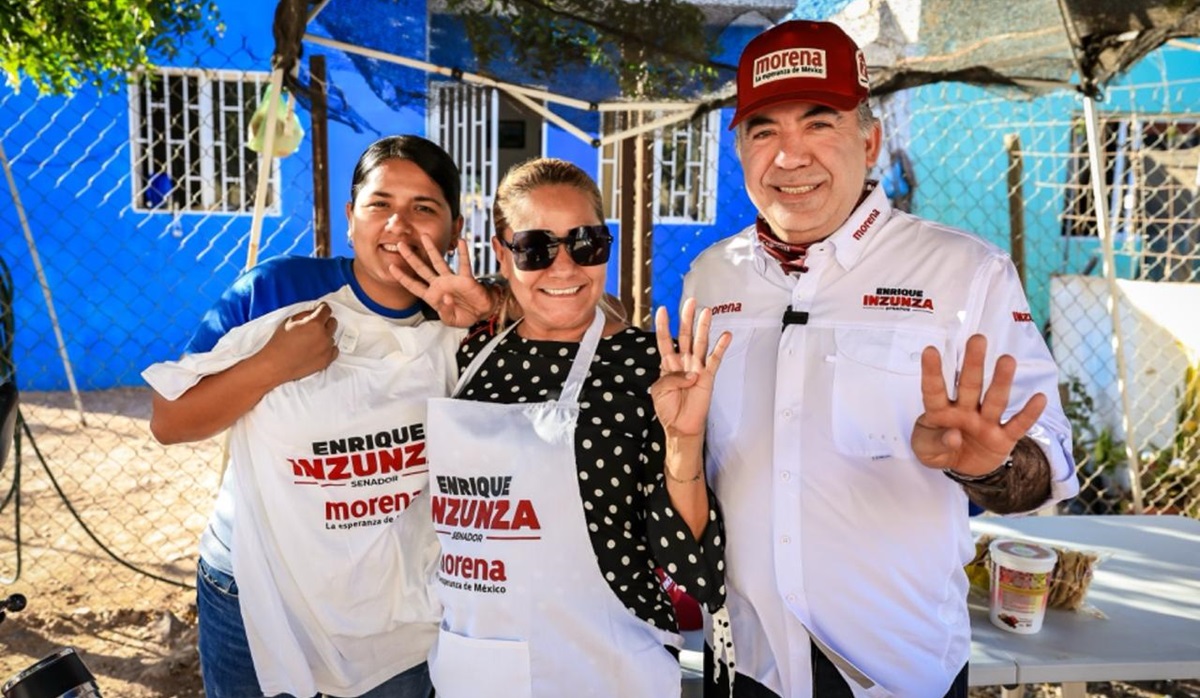 Candidato de Morena, Enrique Inzunza, recorre calles de la sindicatura de Costa Rica, en Culiacán
