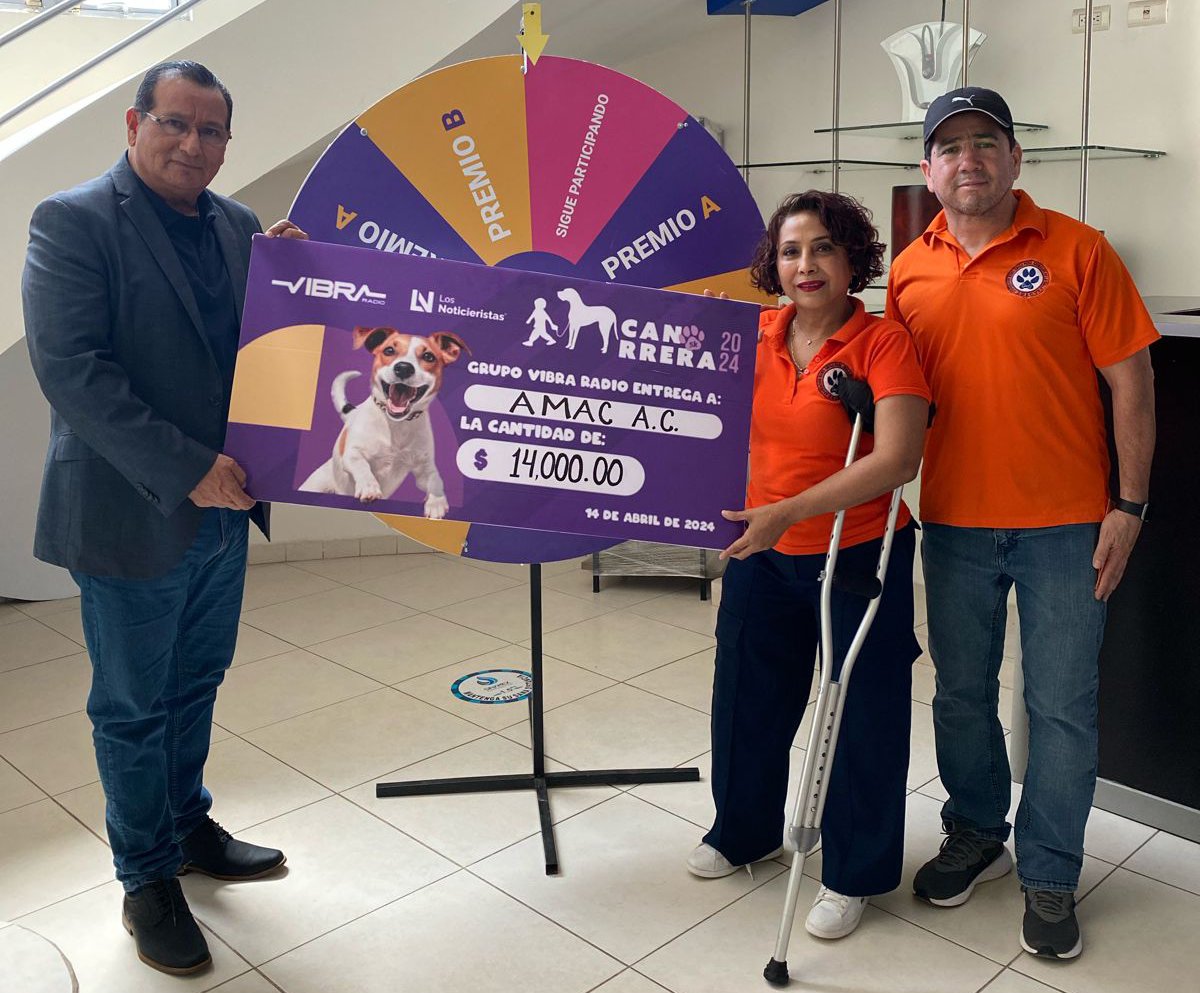 ¡Usted lo hizo posible! Entrega Vibra Radio Guasave cheque de la Canrrera 2024 a fundación Amac