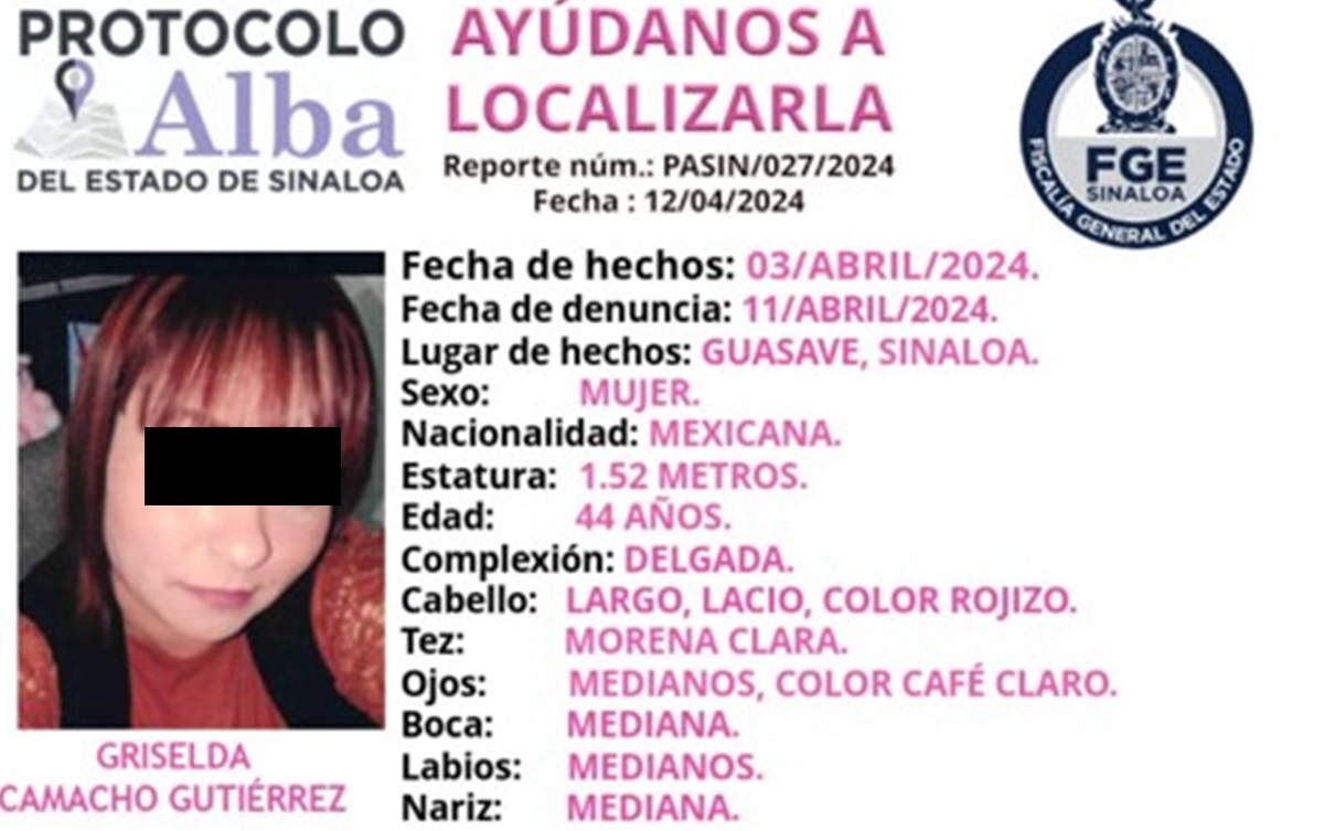 Tras 14 días desaparecida en Guasave, Griselda es encontrada por sus familiares