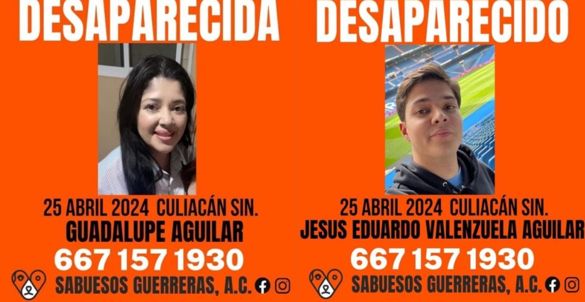 Madre e hijo desaparecen el mismo día en Culiacán; familiares piden ayuda para localizarlos