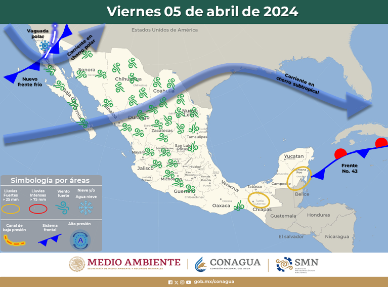 ¡Son los últimos! Nuevo frente frío No 44 llega el viernes al noroeste del país